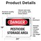 Signmission Pesticide Storage Area Danger Sign, Vinyl Decal, 24in W x 18in L, 2PK OS-2PACK-DS-D-1824-L-1971 - alternate 3